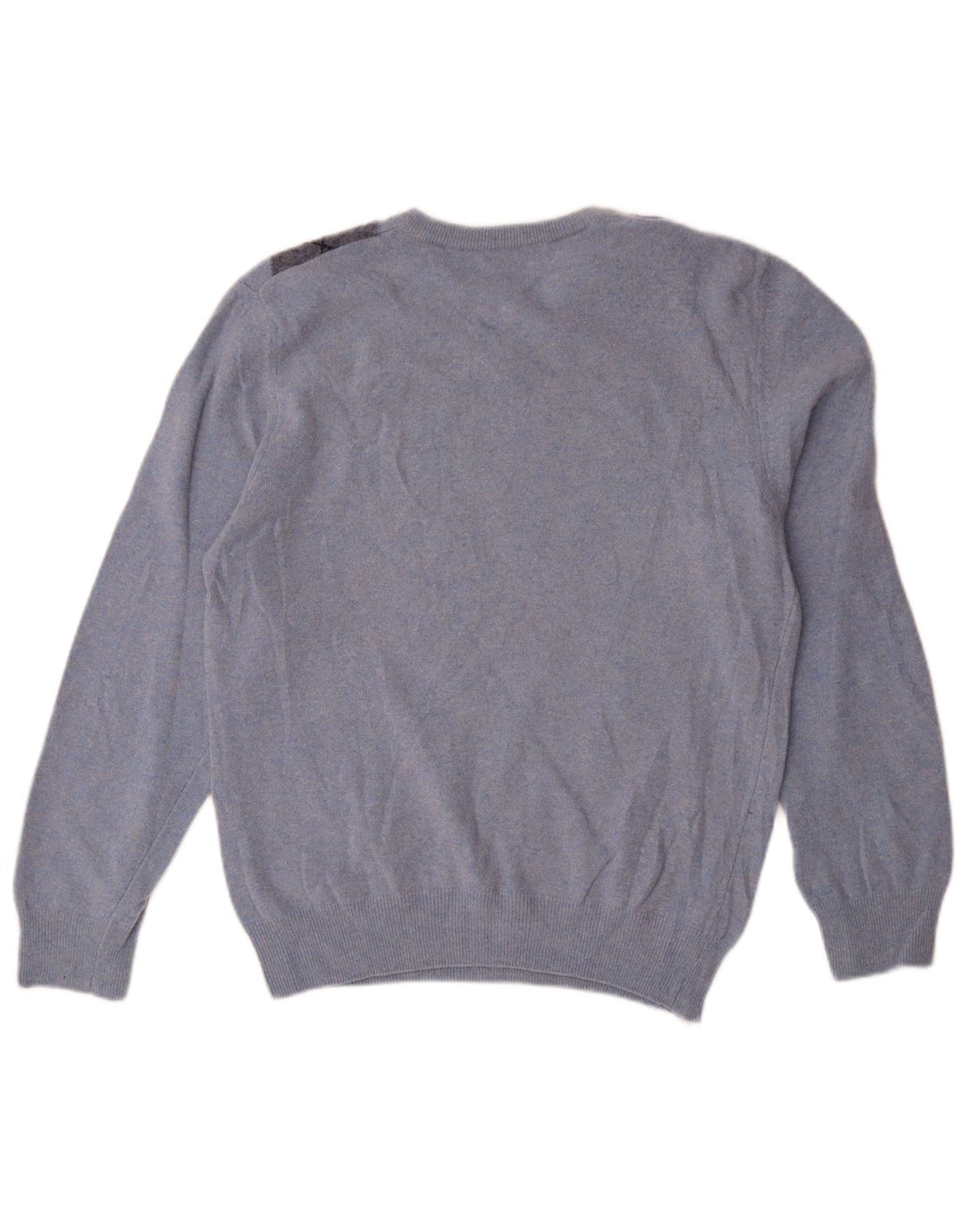 Maglione da donna con scollo a V Matteo Volpi UK 12 Blu medio Argyle/Diamante