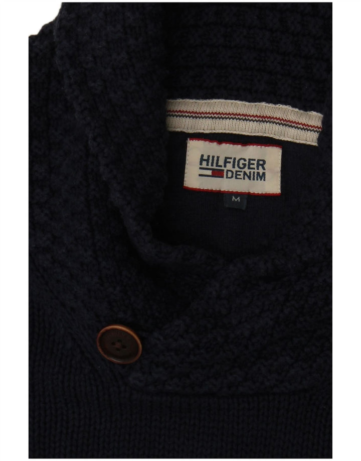 Maglione maglione da uomo con collo a scialle Tommy Hilfiger blu navy medio