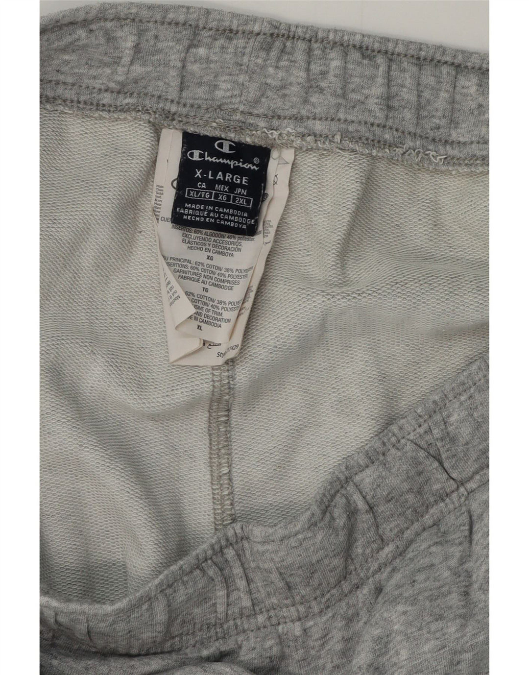 Pantaloncini sportivi grafici da uomo Champion XL in cotone grigio