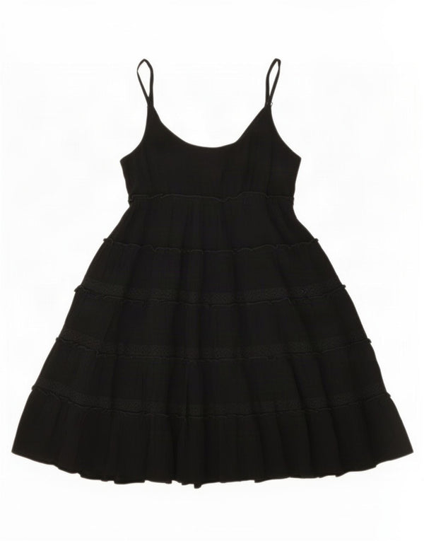 Abito a strati senza maniche per ragazze Marks & Spencer 11-12 anni in cotone nero