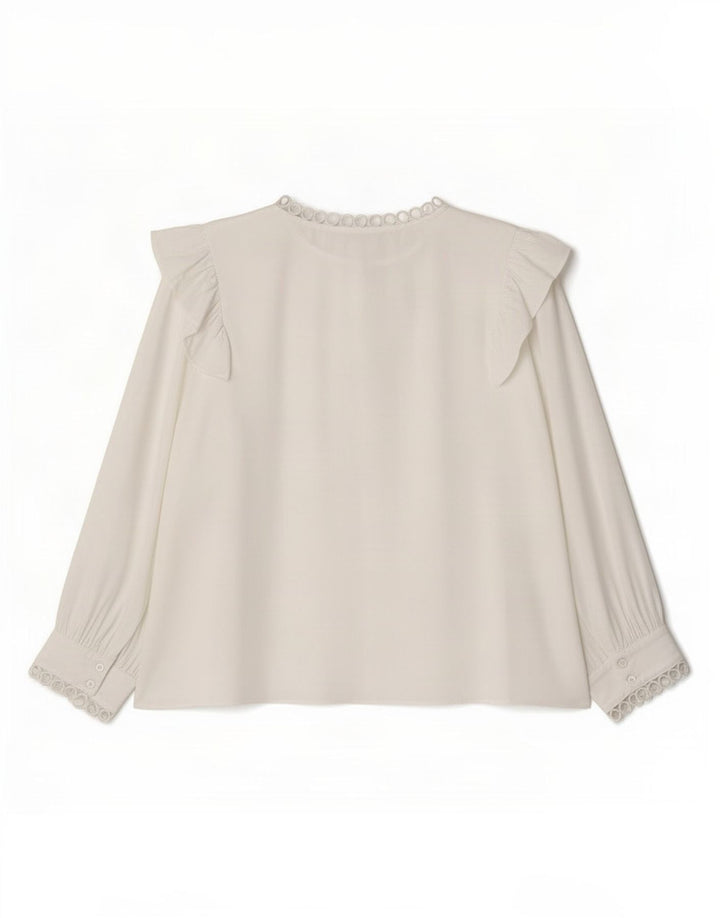 Top Zara da donna con maniche a 3/4, taglia UK 16, grande, poliestere bianco