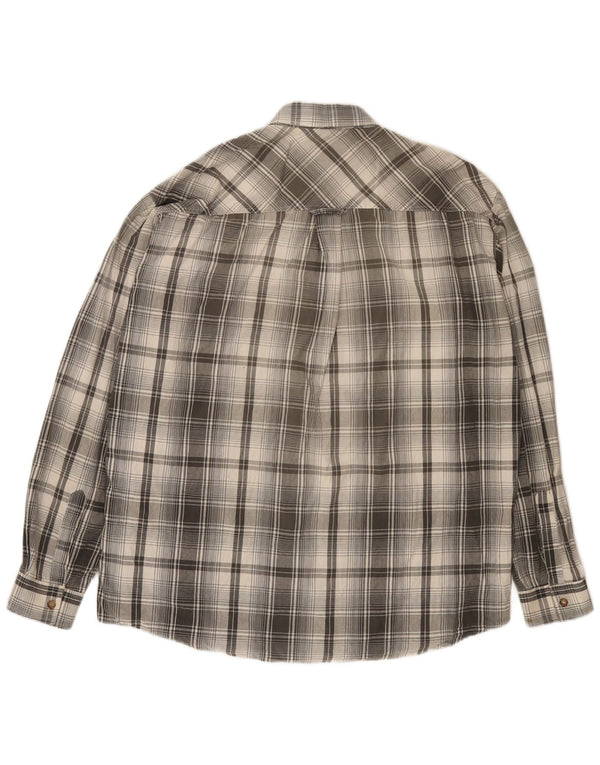 Camicia da uomo Marlboro Classics in cotone a quadri grigi grandi