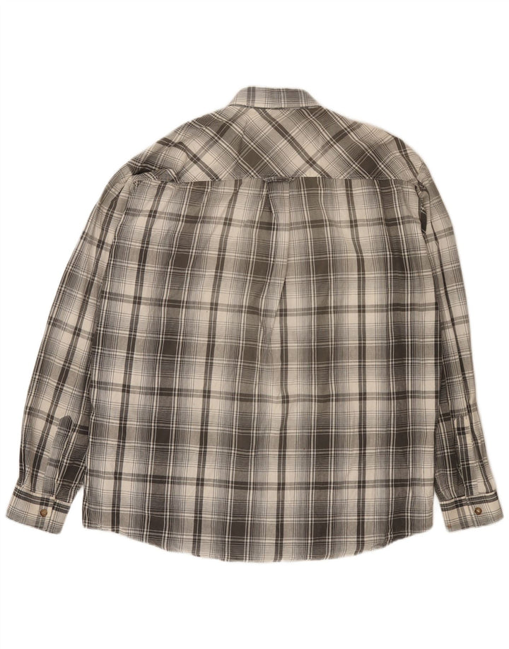 Camicia da uomo Marlboro Classics in cotone a quadri grigi grandi