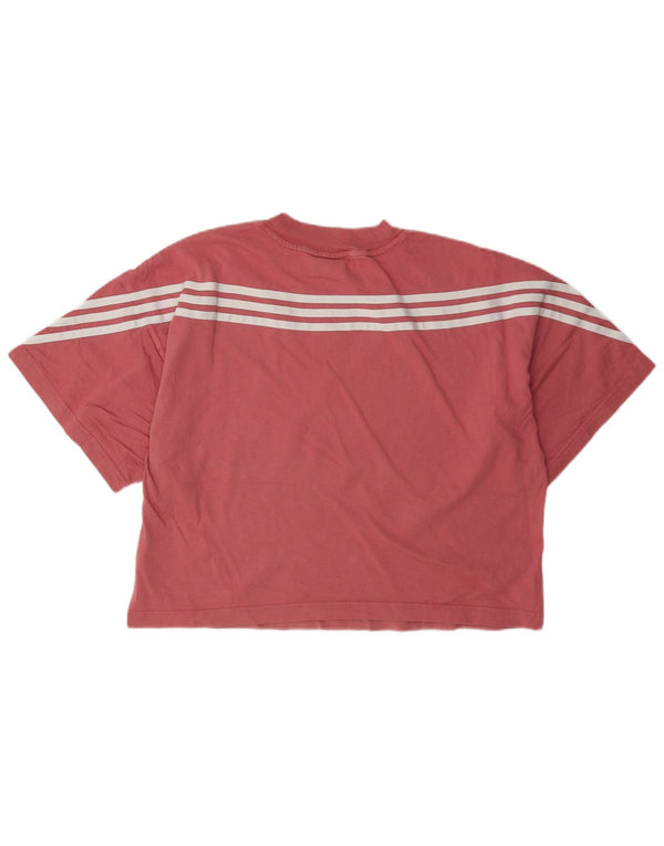 T-shirt corta da donna Adidas UK 16/18 grande rosa cotone