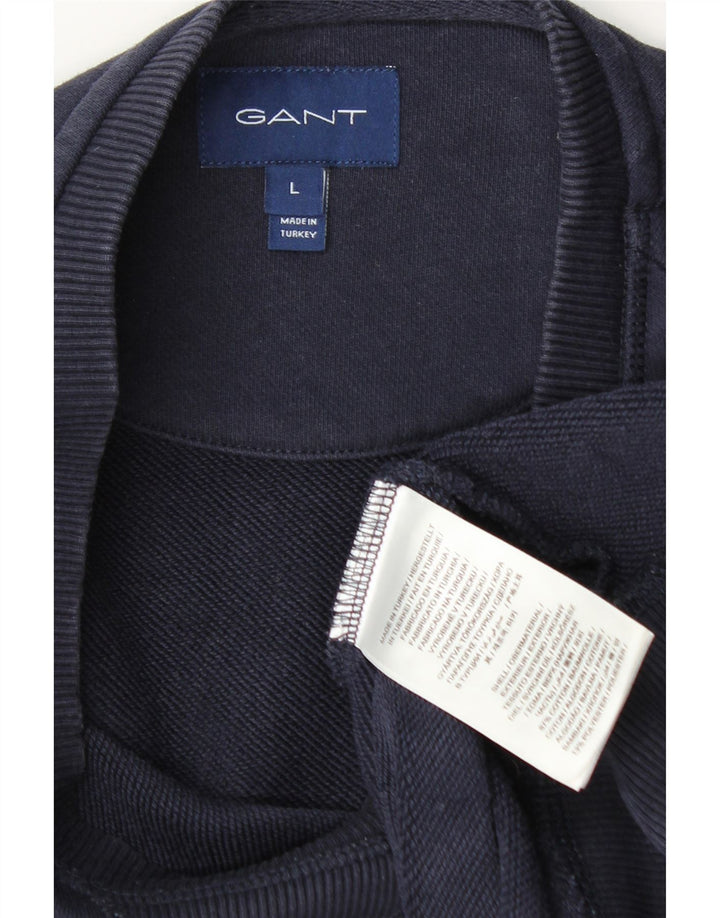 Gant Felpa da uomo Maglione grande in cotone blu navy