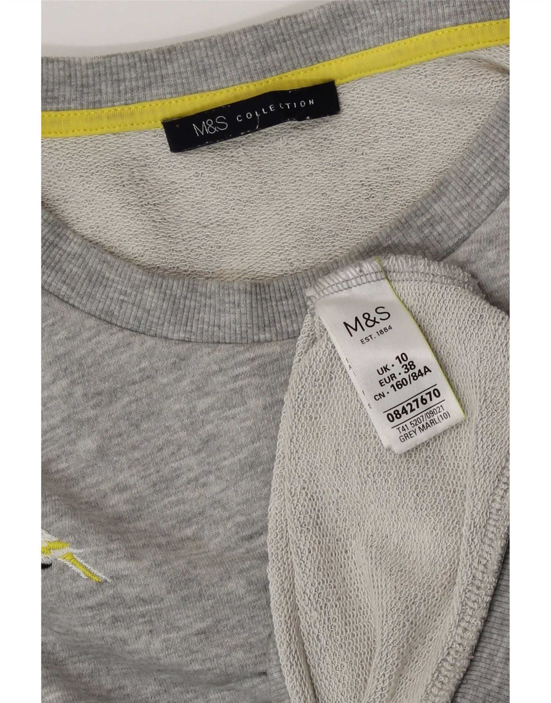 Felpa grafica da donna Marks & Spencer UK 10 Small Poliestere grigio