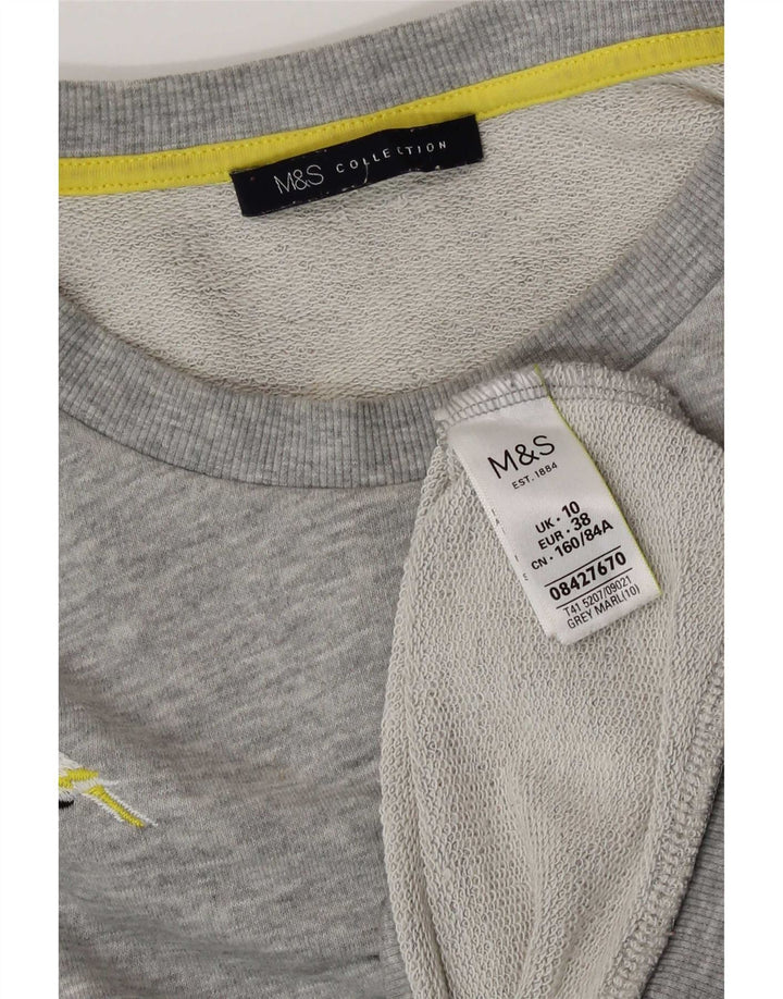 Felpa grafica da donna Marks & Spencer UK 10 Small Poliestere grigio