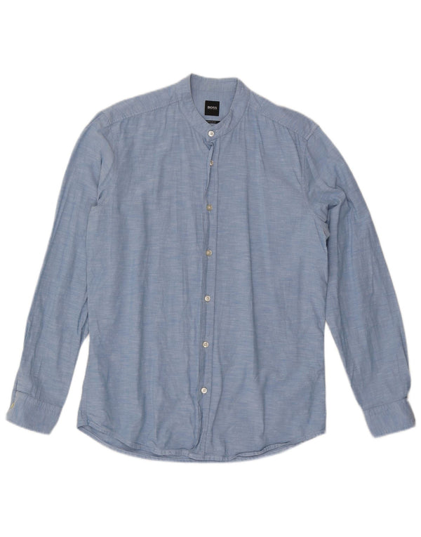 Camicia HUGO BOSS da uomo vestibilità regolare in cotone blu medio