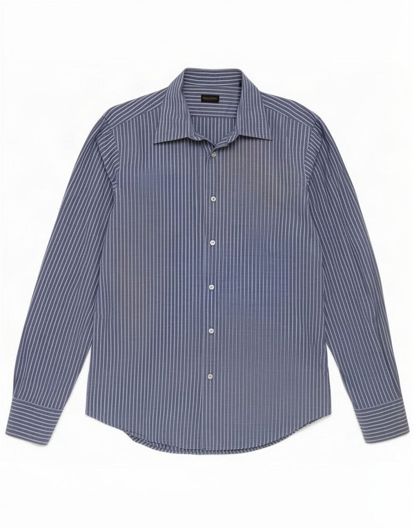 Valentino Camicia da uomo taglia 43 17 XL Cotone a righe blu