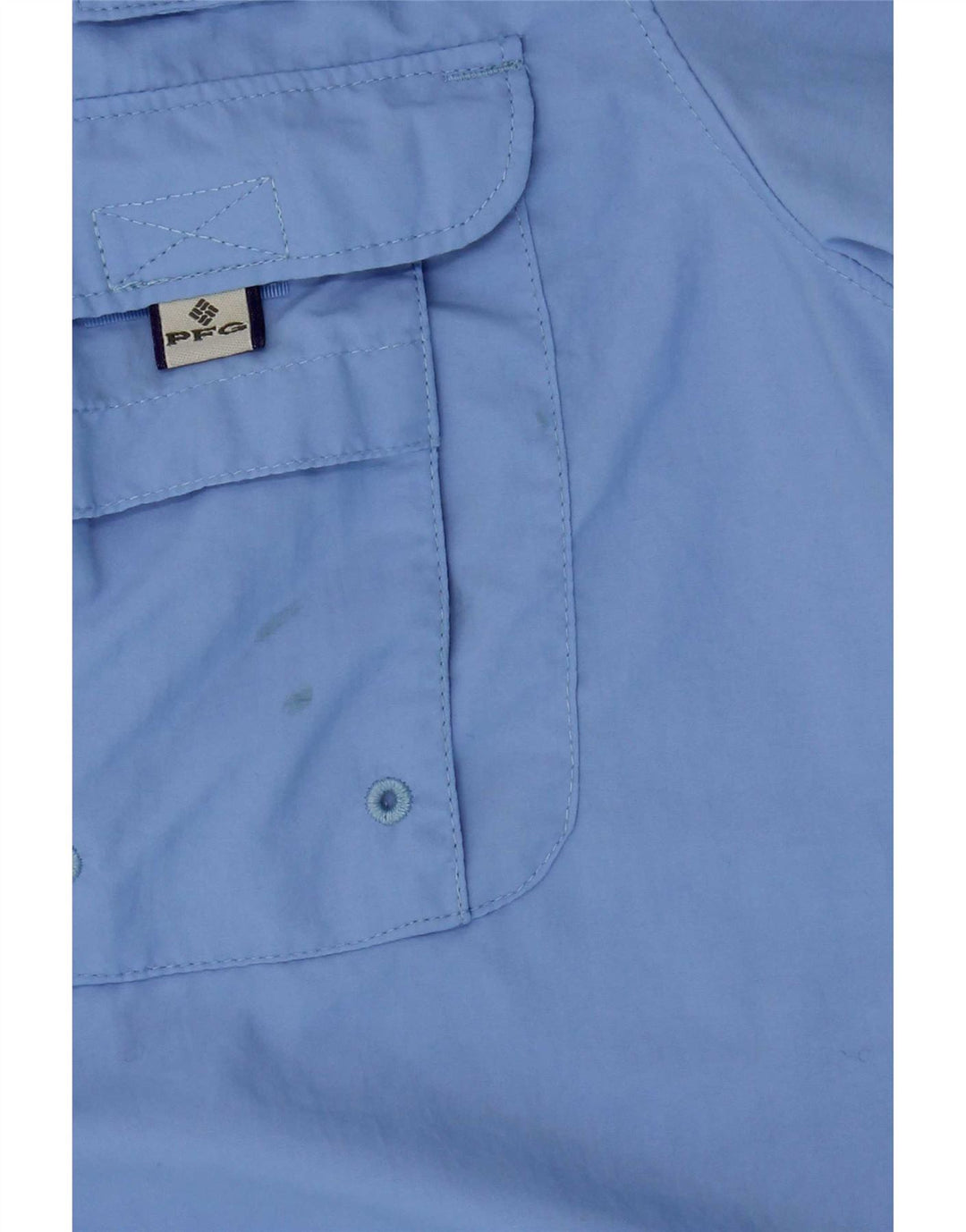Camicia overshirt a maniche corte da donna Columbia grande in nylon blu