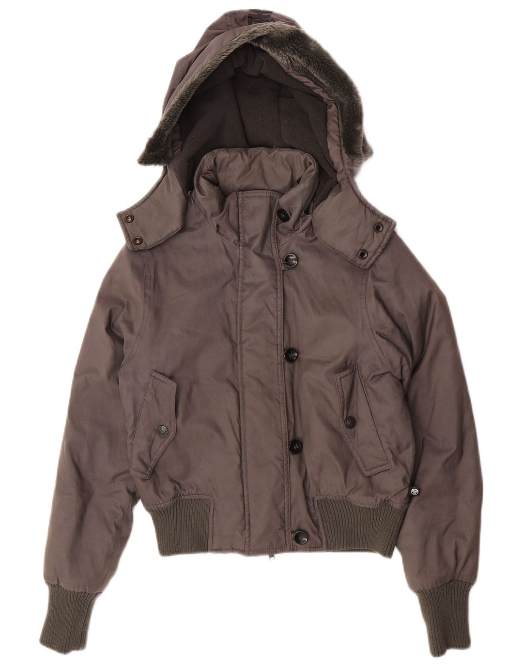 Giubbotto bomber con cappuccio grafico oversize da donna North Sails UK 6 XS Grigio