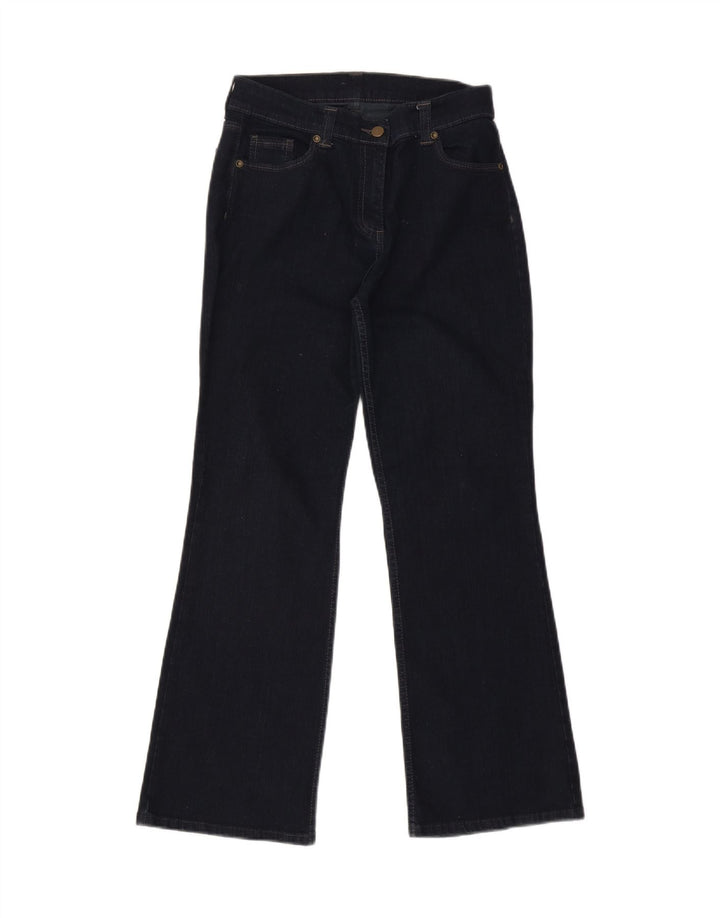 Jeans bootcut corti da donna Marks & Spencer UK 10 piccoli W27 L28 blu navy