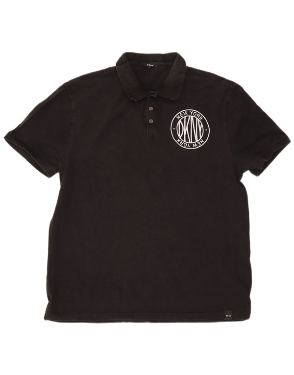 Polo grafica da uomo Dkny New York in cotone nero medio