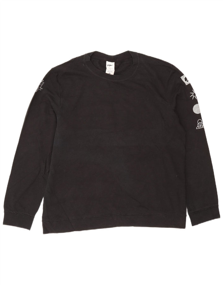 Felpa grafica Nike Therma-Fit da uomo, cotone medio nero