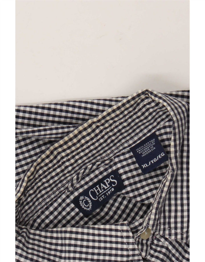 Camicia da uomo Chaps XL in cotone a quadretti blu navy