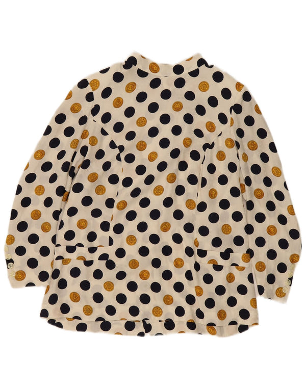 Camicetta vintage da donna Top UK 16 grande pois beige