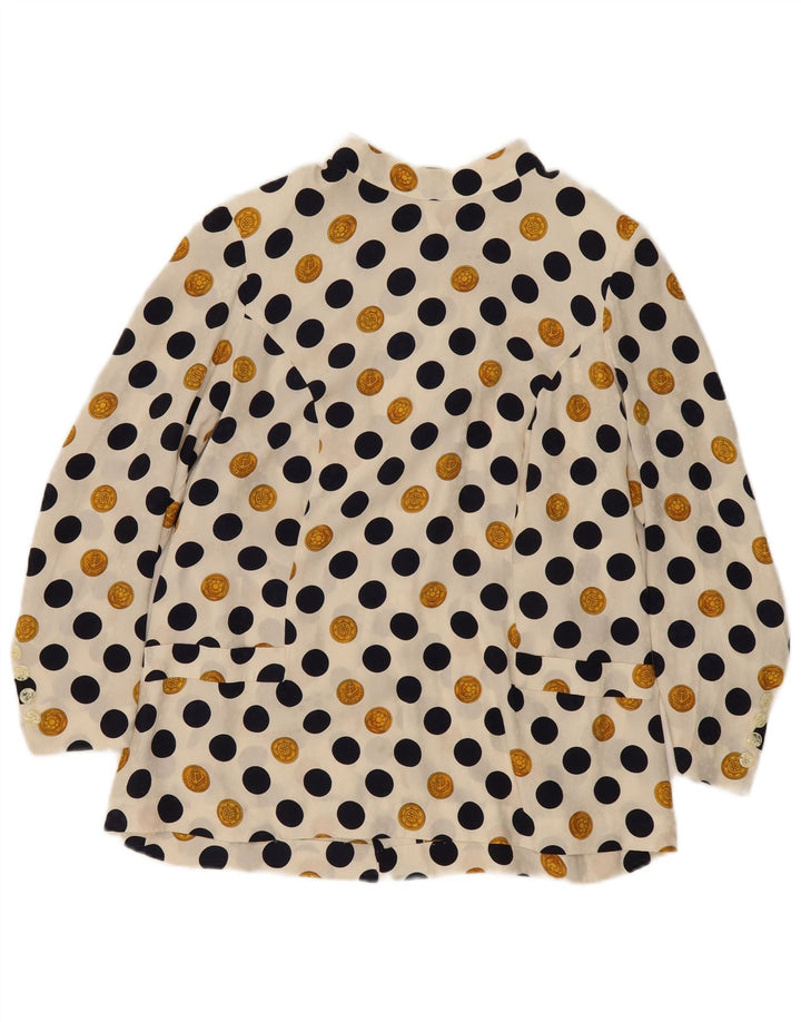 Camicetta vintage da donna Top UK 16 grande pois beige