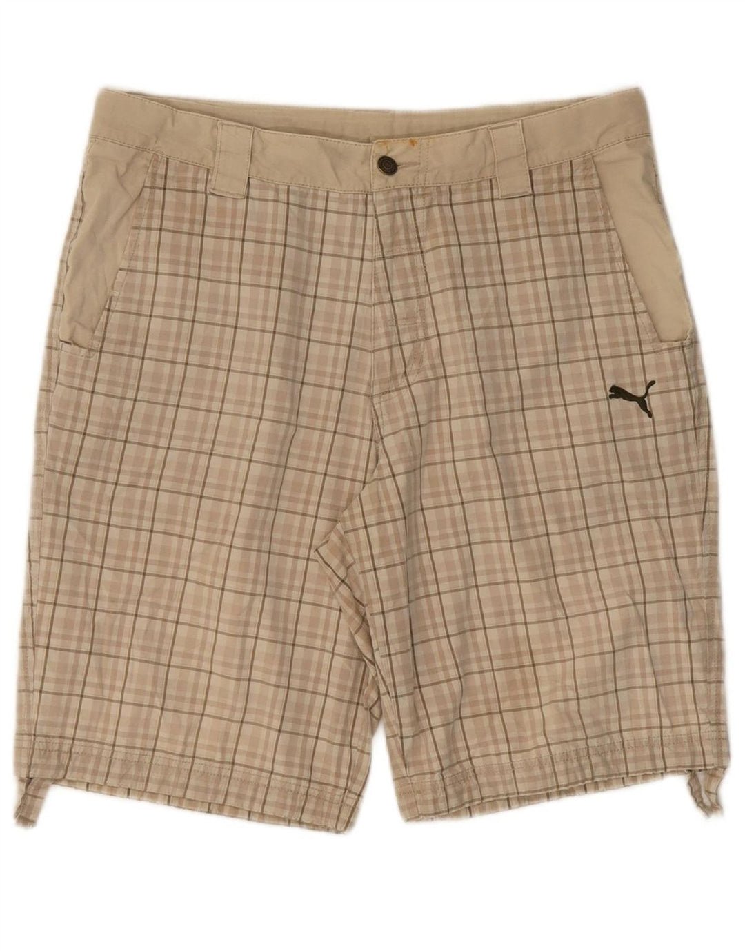 PUMA Mens Chino Shorts Medium W34  Beige Check