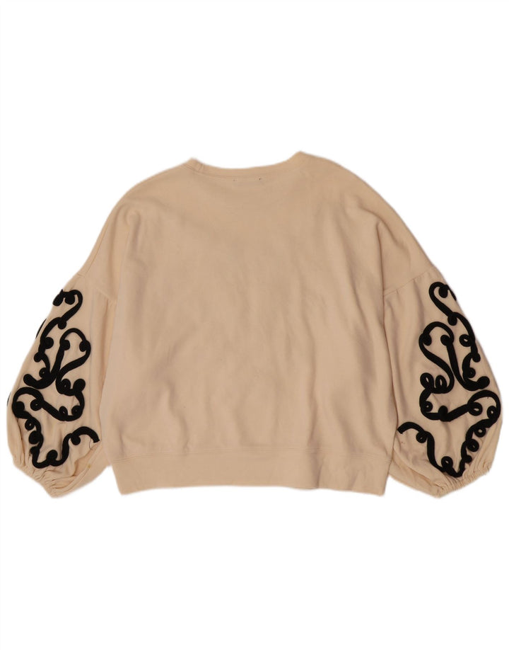Felpa corta oversize da donna Zara UK 10 piccola beige
