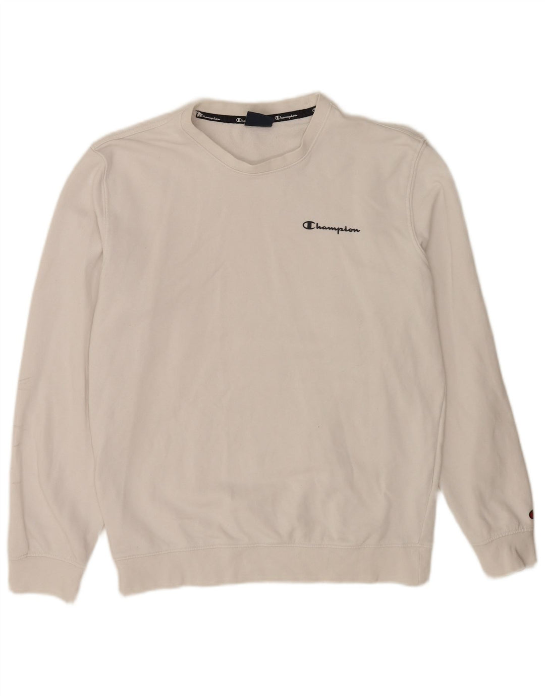 Felpa Champion da donna con vestibilità regolare, UK 14, cotone bianco medio