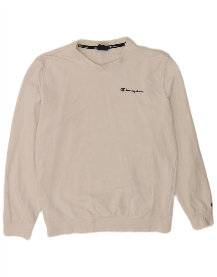 Felpa Champion da donna con vestibilità regolare, UK 14, cotone bianco medio