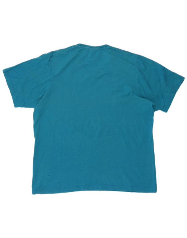 T-shirt grafica da uomo Adidas Top in cotone blu medio