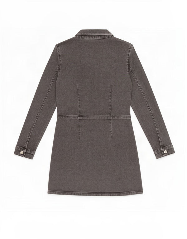 Abito denim Zara da donna UK 12 cotone grigio medio