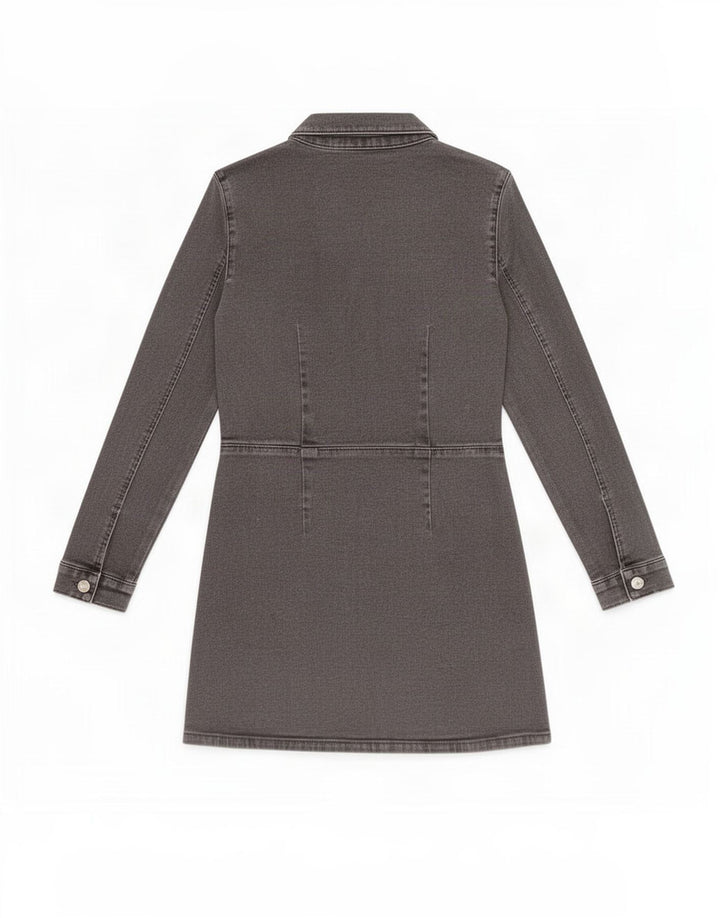 Abito denim Zara da donna UK 12 cotone grigio medio