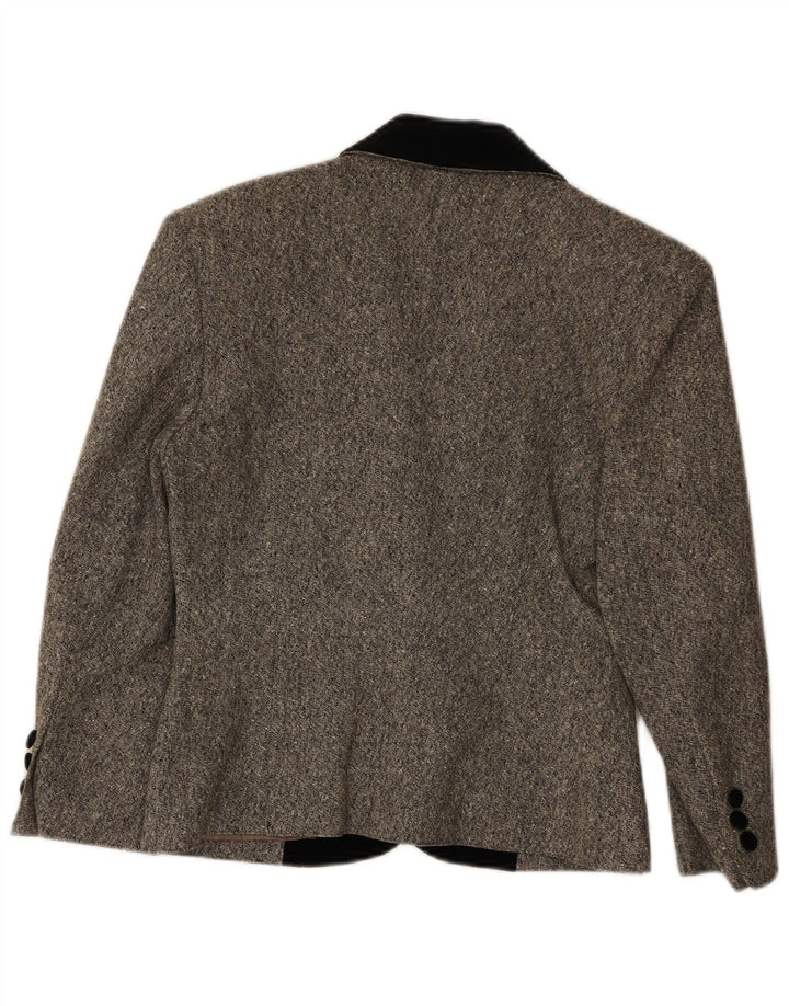 Giacca blazer da donna a 1 bottone Electre UK 10 piccola grigia chiazzata