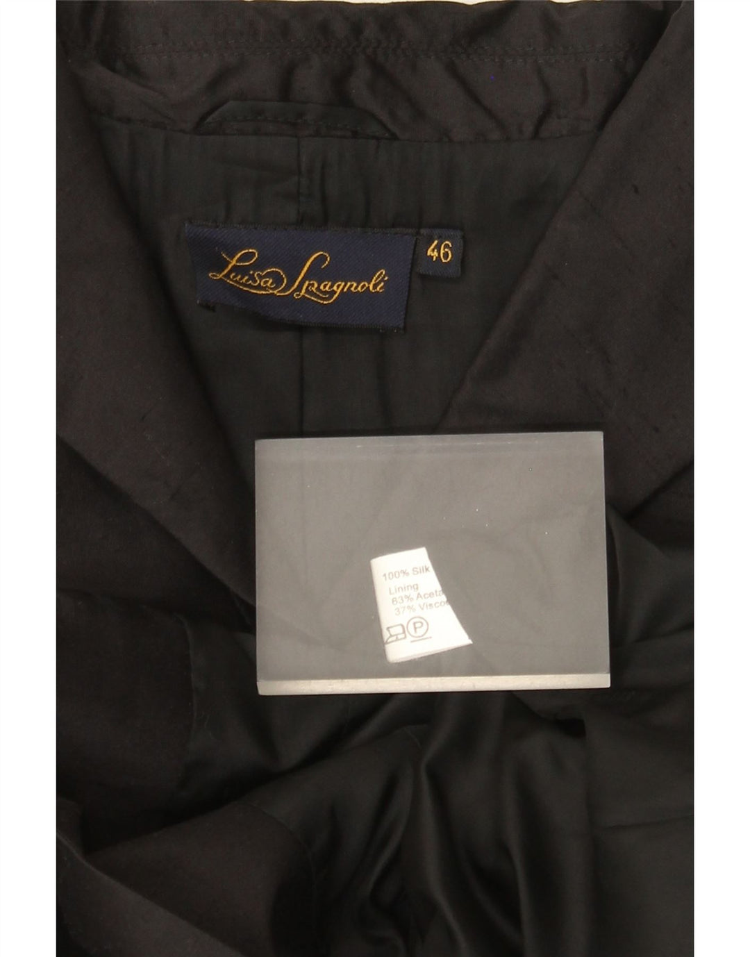 Giacca Blazer a 3 Bottoni da Donna Luisa Spagnoli IT 46 Large Nera in Seta