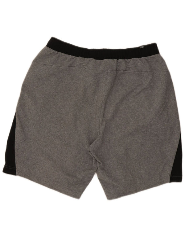 Pantaloncini sportivi da uomo Puma Large in cotone color block grigio