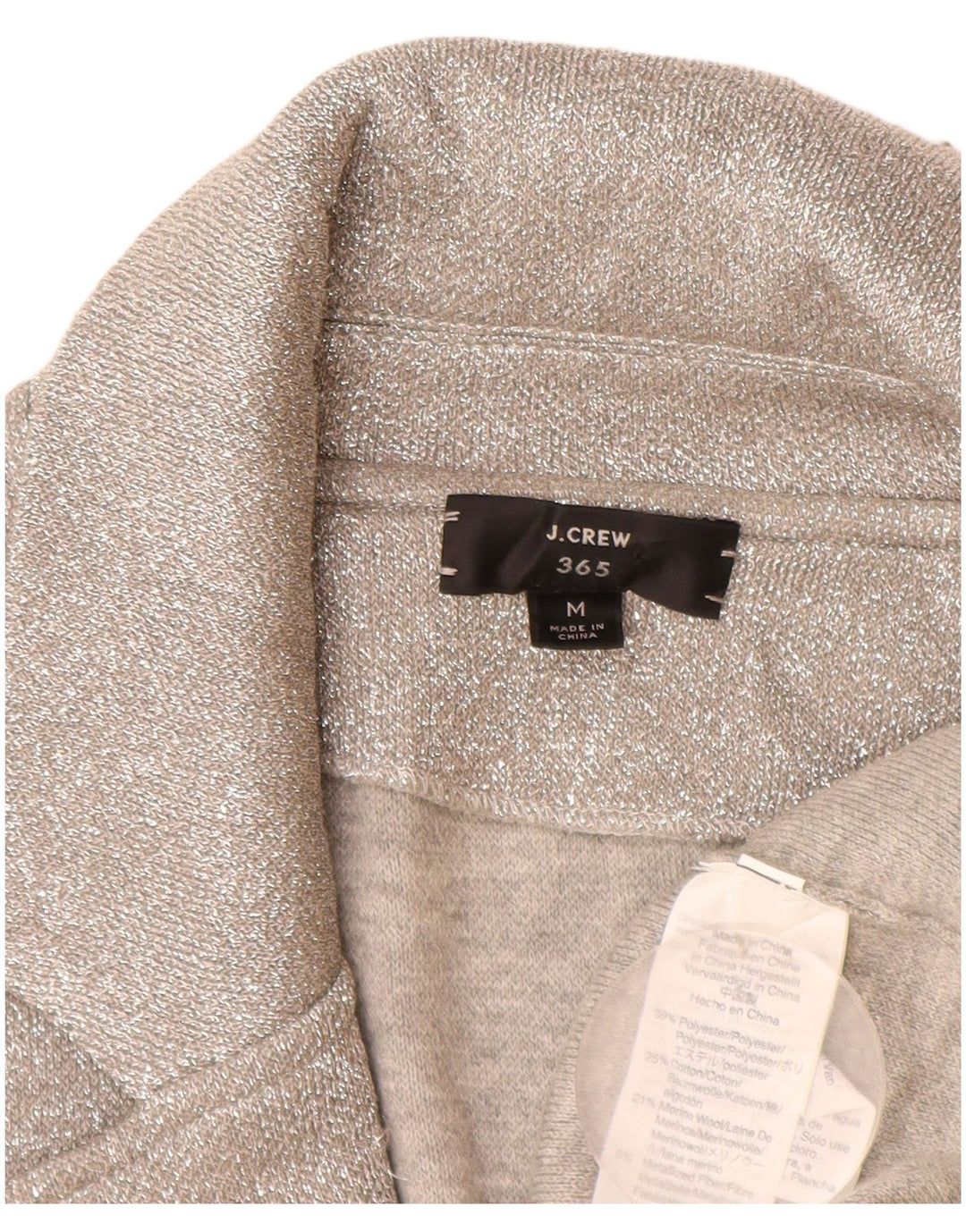 J. Crew Maglione cardigan aperto 365 da donna UK 14 Poliestere argento medio