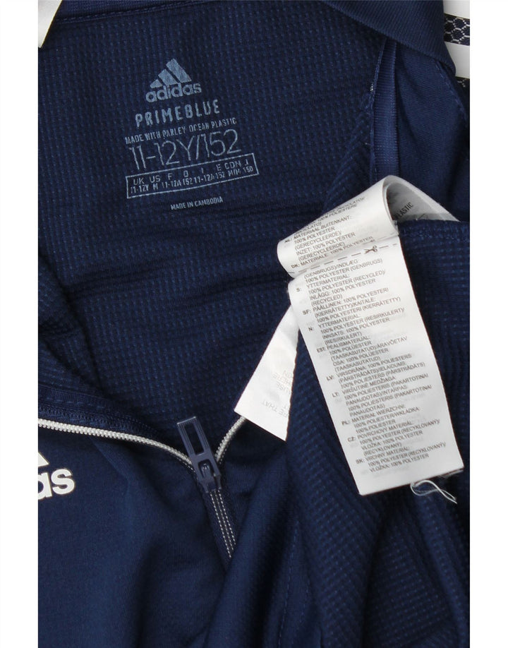 Top Adidas Graphic manica lunga da ragazzo 11-12 anni blu navy