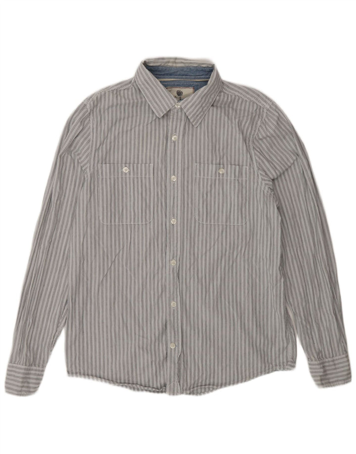 Camicia da uomo Fat Face in cotone a righe blu medio