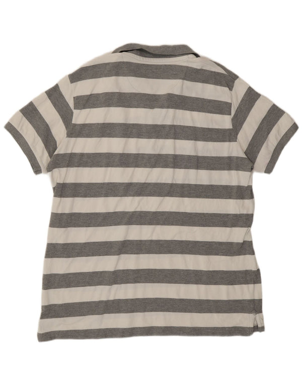 Polo da uomo Woolrich 2XL in cotone a righe grigie