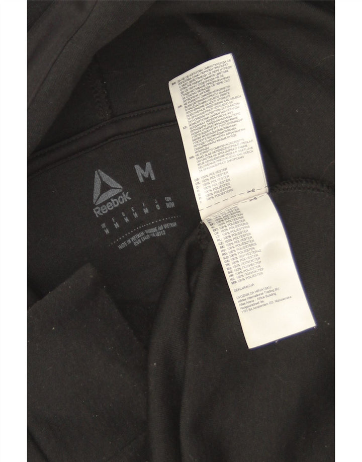 Maglione con cappuccio grafico da uomo Reebok, poliestere nero medio