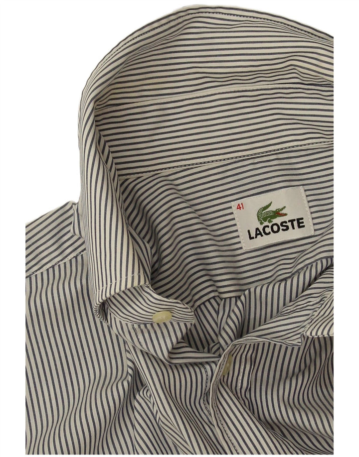Camicia a maniche corte da uomo Lacoste taglia 41 grande cotone gessato grigio
