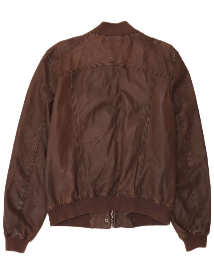 Giacca in pelle vintage da uomo UK 40 grande marrone