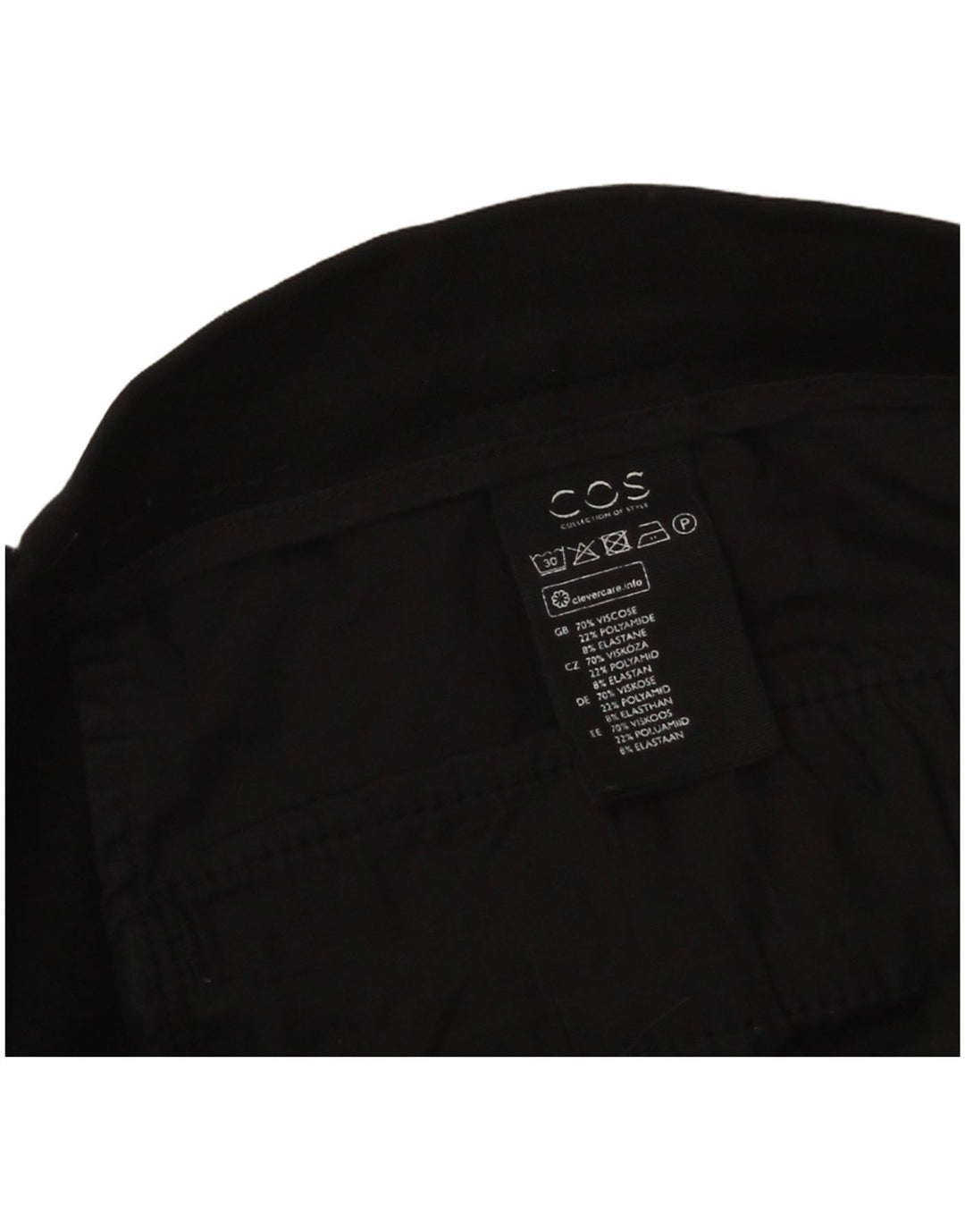 Pantaloni chino slim da uomo Cos W34 L29 viscosa nera