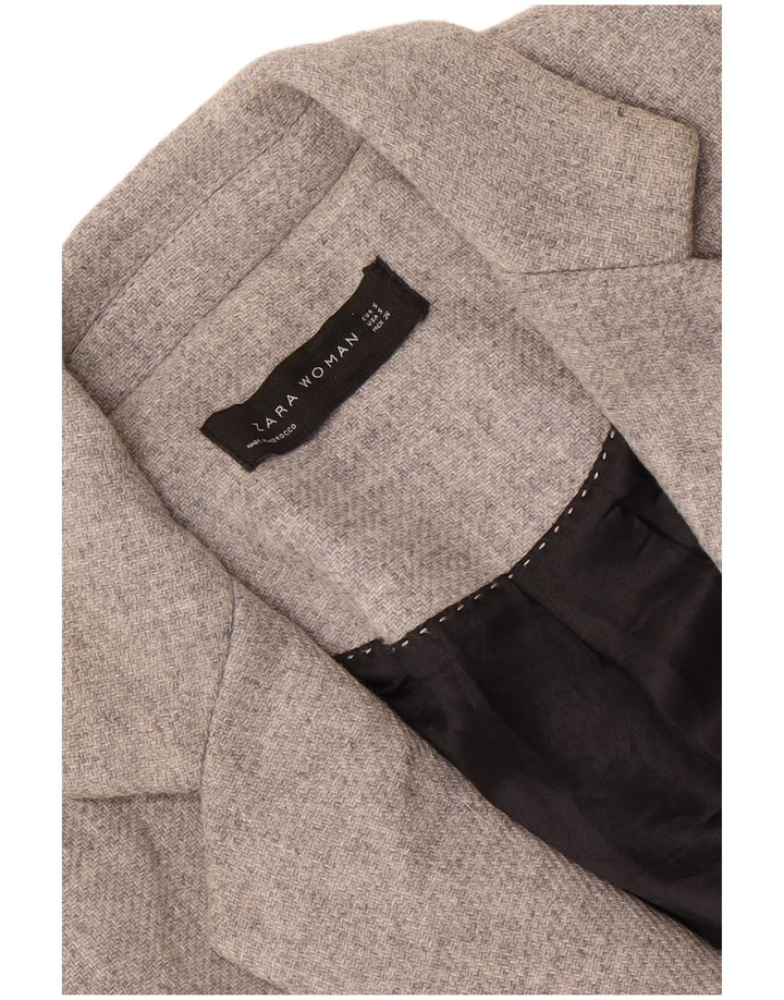 Cappotto Zara Donna UK 10 Small Grigio