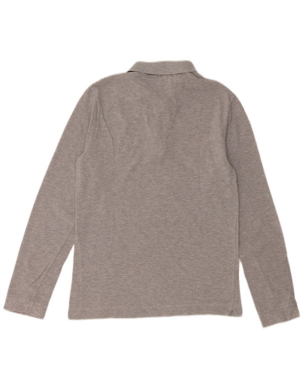 Polo da uomo slim fit a maniche lunghe Lacoste taglia 4 in cotone grigio medio