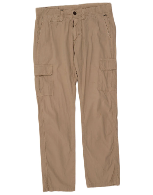 Pantaloni cargo dritti da uomo Sun68 W30 L30 in cotone beige