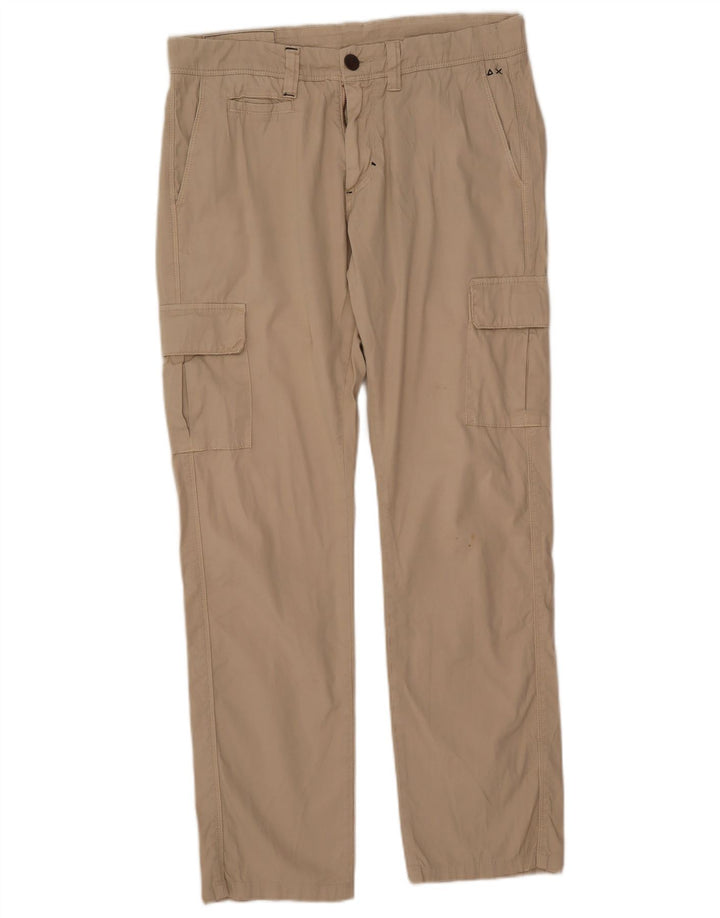 Pantaloni cargo dritti da uomo Sun68 W30 L30 in cotone beige
