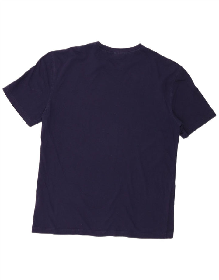 T-shirt grafica da uomo Fila Top Large in cotone blu navy