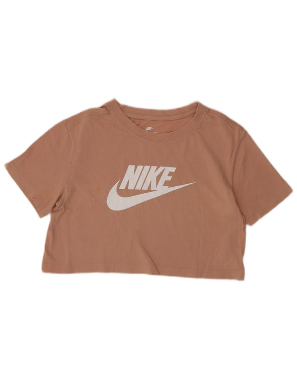 T-shirt grafica Nike da donna, vestibilità ampia, corta, UK 6 XS, cotone rosa