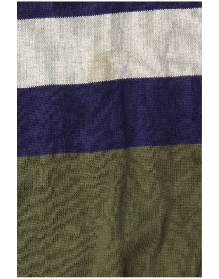 BARBOUR Mens Crew Neck Jumper Sweater Large Multicoloured Striped Cotton