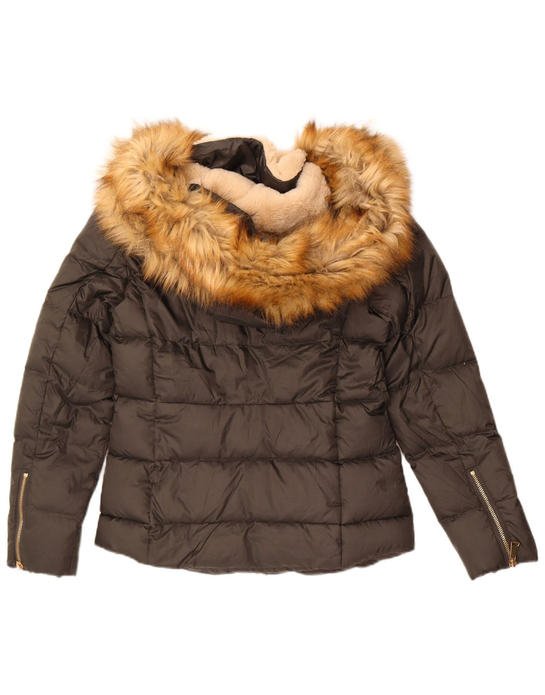 Giacca imbottita con cappuccio da donna Zara UK 6 XS poliestere grigio