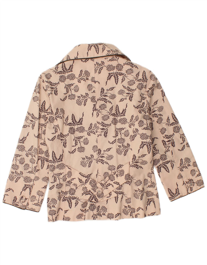 Giacca blazer doppiopetto da donna TED BAKER taglia 2 piccola beige floreale