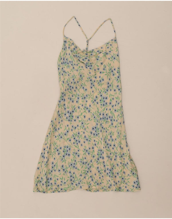 Abito alla caviglia da donna Zara UK 4 XS viscosa floreale gialla