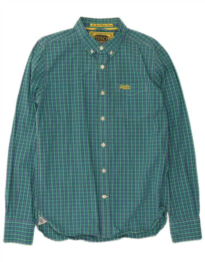 Camicia da uomo Superdry in cotone a quadri grandi blu